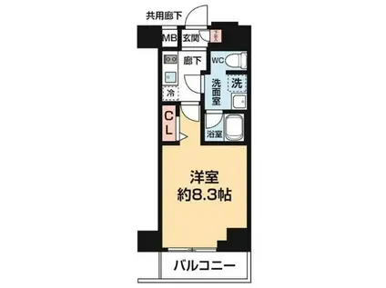 ARCOBALENO KANAMACHIII(1K/2階)の間取り写真