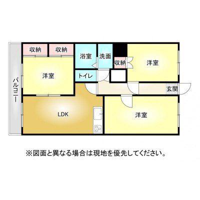 アーバンコート北新町(3LDK/2階)の間取り写真