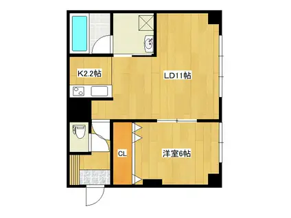 グレースHIRO(1LDK/3階)の間取り写真