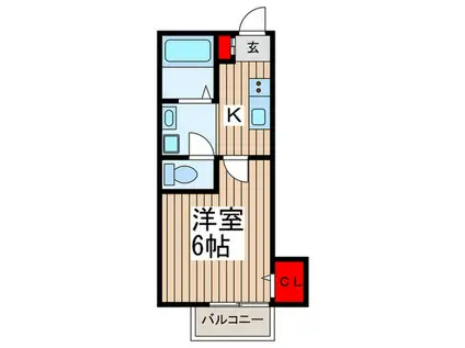 アークガーデン春日部(1K/2階)の間取り写真