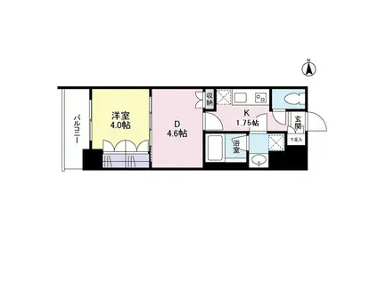 リバーレ池袋(1DK/10階)の間取り写真