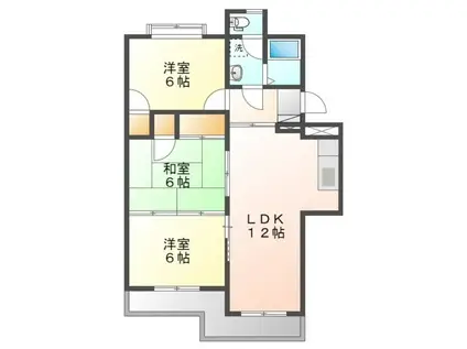 第二ゴトウハイツ(3LDK/1階)の間取り写真