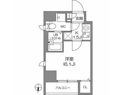 アジールコート中野坂上(1K/5階)の間取り写真