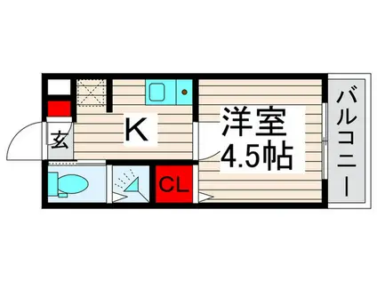 GARDEN COURT西新井(1K/3階)の間取り写真