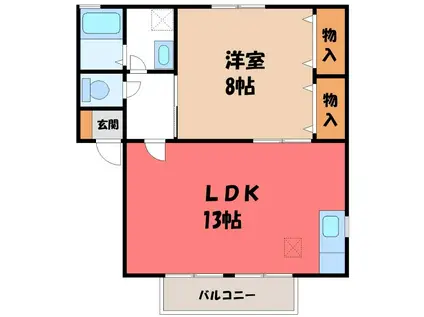 アビイロード II(1LDK/1階)の間取り写真