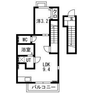 FIGAROVII(1LDK/2階)の間取り写真