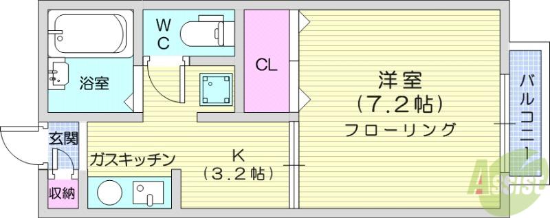 セフィラエム(1K/2階)の間取り写真