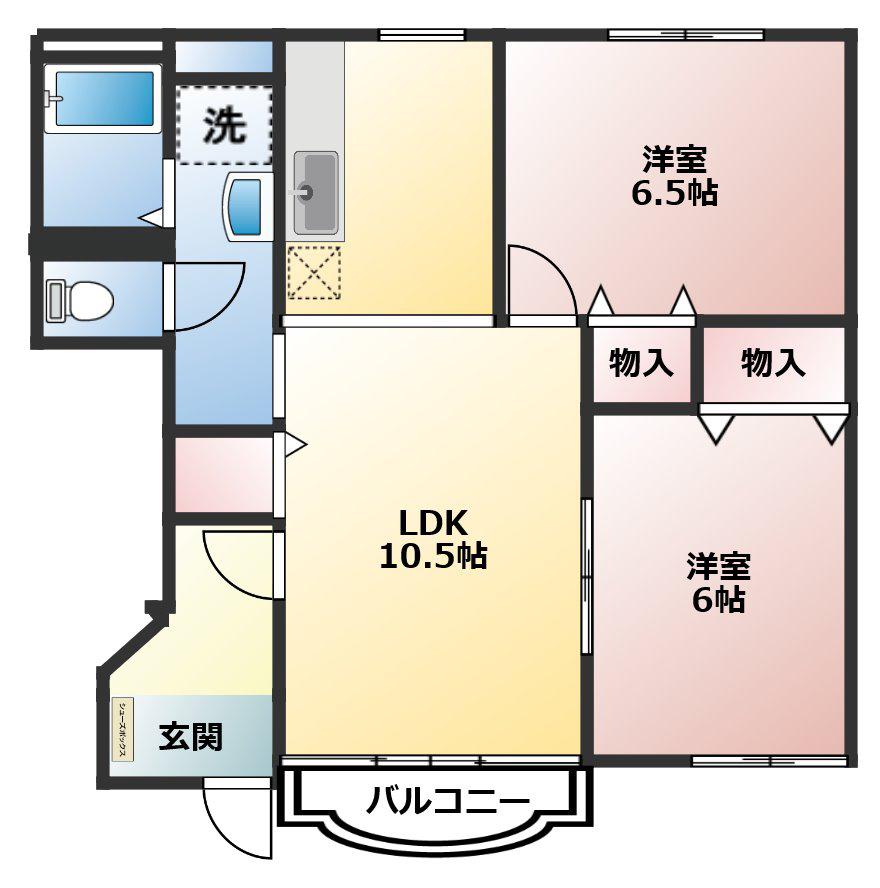 パン ビュイッソンI(2LDK/1階)の間取り写真