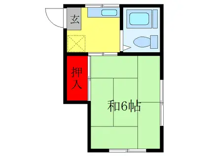 花菱荘(1K/2階)の間取り写真