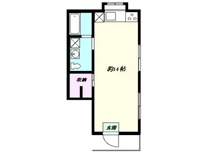 ベルハイム(ワンルーム/1階)の間取り写真