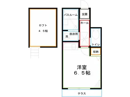 カスティーロ武蔵小金井(1K/1階)の間取り写真