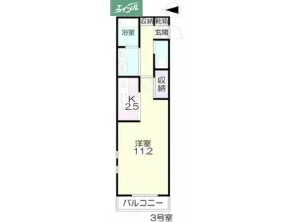 アレスグーテ(1K/1階)の間取り写真