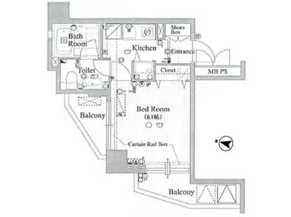 レガロ中野坂上(1K/2階)の間取り写真