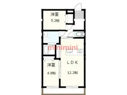 アーバンコート(2LDK/1階)の間取り写真