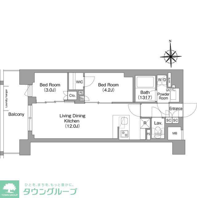 コンフォリア・リヴ大森西(2LDK/1階)の間取り写真