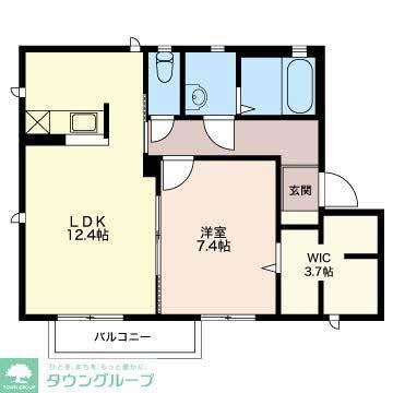 エディー小幡北(1LDK/2階)の間取り写真