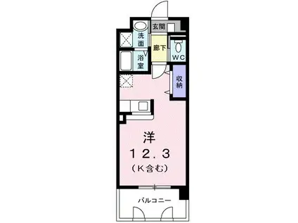 シャンテ(ワンルーム/7階)の間取り写真