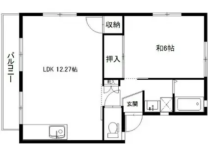 エスポワールI・II(1LDK/2階)の間取り写真