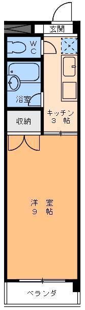 フラワーコーポ此ノ花(1K/3階)の間取り写真