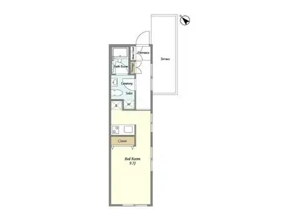 TAKANAWA CUBE イースト(ワンルーム/3階)の間取り写真