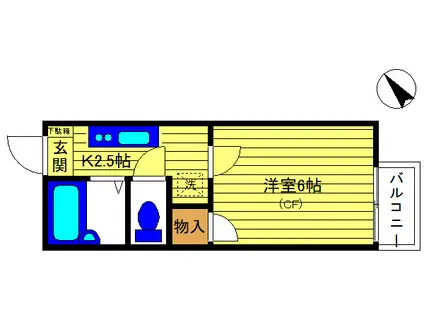 K-1153(1K/1階)の間取り写真
