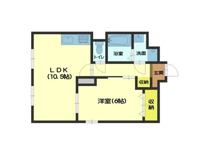 ユーミーマンション本郷(1LDK/2階)の間取り写真