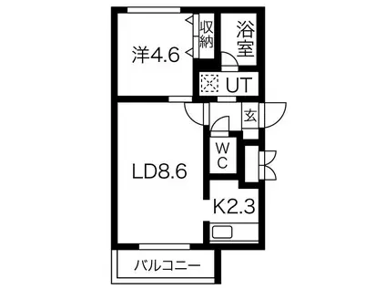 メイユール18(1LDK/3階)の間取り写真