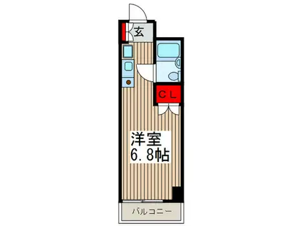 プライムシティ蕨(ワンルーム/2階)の間取り写真