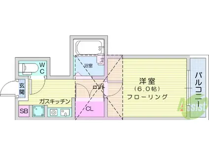メゾン青山(1K/2階)の間取り写真
