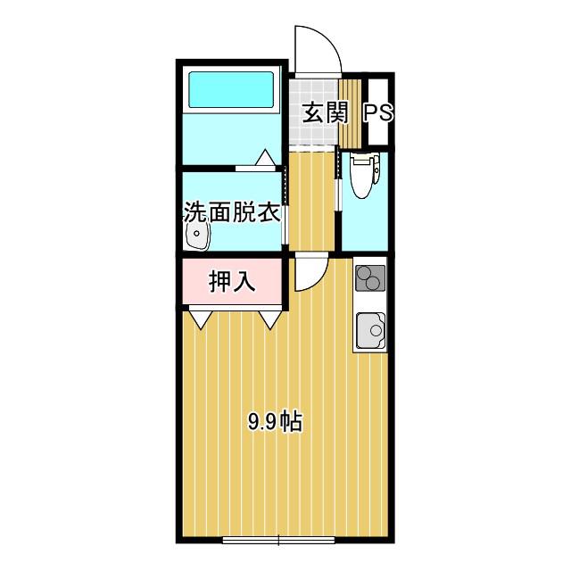 CRECERII(ワンルーム/2階)の間取り写真