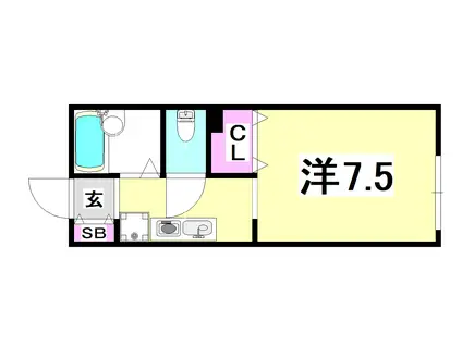 エスペランサ(ワンルーム/2階)の間取り写真