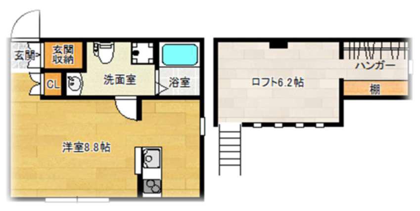 MAMAISON北六甲(ワンルーム/2階)の間取り写真