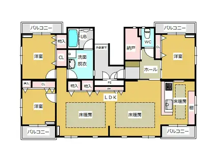 ガルデコート(3SLDK/3階)の間取り写真