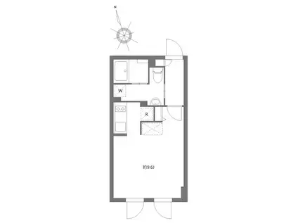 アレーロ大岡山(ワンルーム/4階)の間取り写真