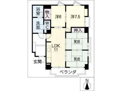 ホーメスト川名(4LDK/4階)の間取り写真
