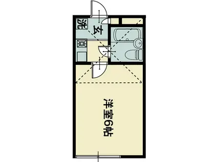 ジュネスコート(1K/2階)の間取り写真