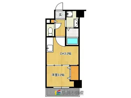 オークマンション(1DK/5階)の間取り写真