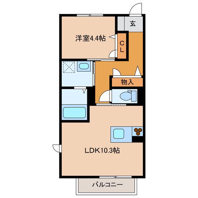 セントラルハウス(1LDK/1階)の間取り写真