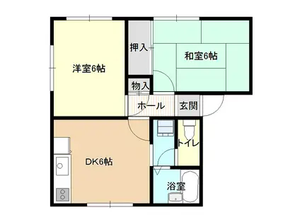 アーバンコート 竜野 D(2DK/1階)の間取り写真