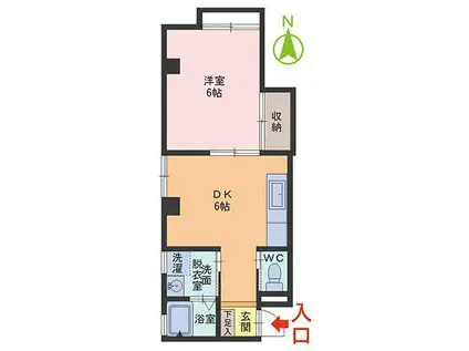 メゾンビート(1DK/2階)の間取り写真