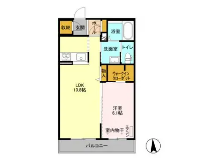 ラッフルズ(1LDK/3階)の間取り写真