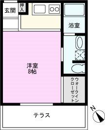 ロートシルト越谷(1K/2階)の間取り写真