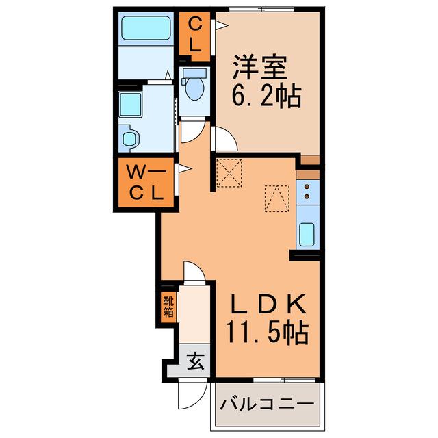 ファミリアーレ(1LDK/1階)の間取り写真