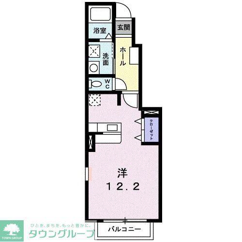 ベルソ-C(ワンルーム/1階)の間取り写真
