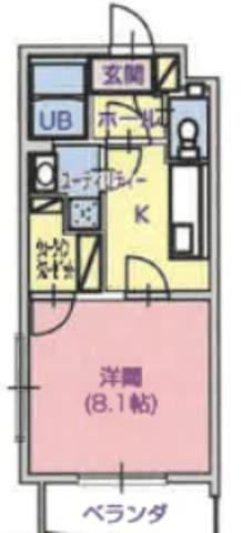 フロイデ姫路(1K/3階)の間取り写真