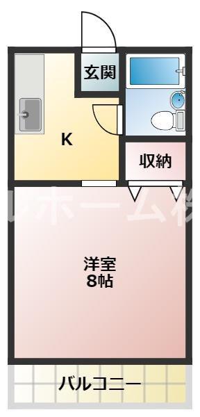 ヴィラージュ牛久保(1K/2階)の間取り写真