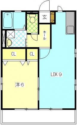 パストラルヒデ弐番館(1LDK/2階)の間取り写真