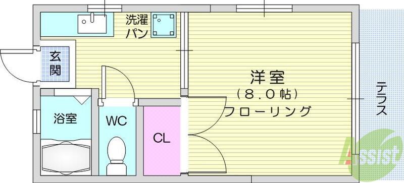 コーポ根岸A(1K/2階)の間取り写真