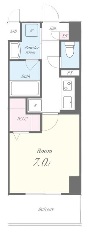 M.R RESIDENCE(1K/10階)の間取り写真