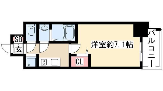 プレサンス桜通ベルノ(1K/3階)の間取り写真